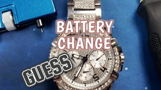 GUESS WATCH BATTERY CHANGE  GUESS U0799G1  GUTM2 QUARTZ MOVEMENT [upl. by Arndt]