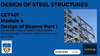 KTU 2019 Scheme  CET401  DESIGN OF STEEL STRUCTURES  MODULE 4  Beams Introduction [upl. by Yemar]