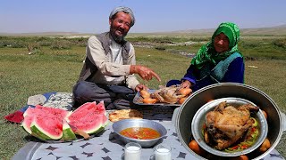 Afghan Grandma amp Grandpa SECRET Chicken Recipe in Bamiyans Stunning Scenery [upl. by Lledra]