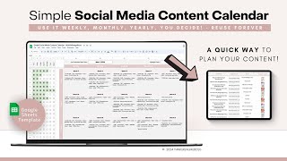 Social Media Content Planner Spreadsheet  Social Media Content Calendar  Google Sheets Template [upl. by Nreval338]