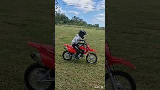 First ride on a crf110 2025 model dirtbikes motocross suzuki honda crf110 kidsonbikes jr80 [upl. by Ardnaeed822]