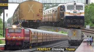 High SPEED PERFECT Crossing TRAINS  PART  6  Electric TRAINS and Diesel TRAINS  Indian Railways [upl. by Nagirrek172]