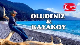 OLUDENIZ Blue Lagoon amp Ghost Town KAYAKOY  Fethiye Day Trip in Winter  Turkey Travel Vlog [upl. by Eisak]