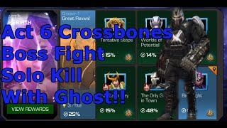 Act 6 Crossbones boss fight one shot with 5 star Ghost  Marvel Contest Of Champions [upl. by Adelbert]