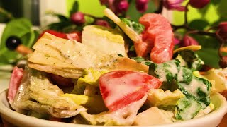 Artichoke Tomato Romaine Salad with Garlic Cashew Dressing  Take 3 [upl. by Nairrad]