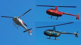 2x Robinson R66 and Eurocopter AS355 Landing at Skiathos  Helicopter Formation Plane Spotting [upl. by Marciano]