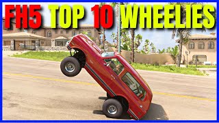 Forza Horizon 5  Top 10 Wheelie Cars FH5 Wheelie Tune Share Code [upl. by Nylissej]