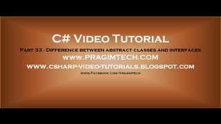 Part 33  C Tutorial  Difference between abstract classes and interfacesavi [upl. by Nessim]