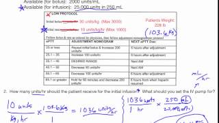 Dosage Calculation using a Heparin Protocol [upl. by Campball]