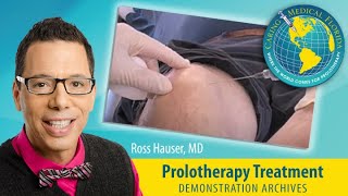 Comprehensive H3 Prolotherapy treatment to a knee Ross Hauser MD [upl. by Annawit]