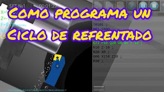 como se programa un ciclo de refrentado en torno cnc fanuc cncmachine viral cnc suscribe [upl. by Nairde]