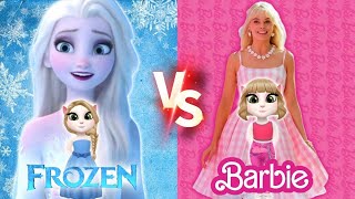 Barbie Vs Frozen Of Elsa Vs My Talking Angela 2 Makeover 😍 Level 150 [upl. by Ardnala]