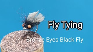 Fly Tying  Bronze Eyes Black Fly [upl. by Ginni]