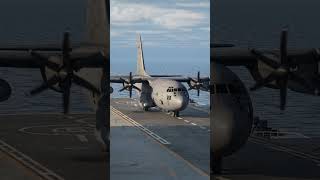 Forced Landing of C130 on an Aircraft Carrier [upl. by Corilla]