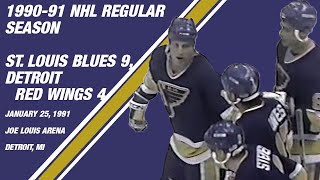 January 25 1991 St Louis Blues 9 Detroit Red Wings 4 [upl. by Beverle]