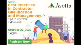 WEBINAR Best practices in contractor qualification and management [upl. by Ahusoj779]