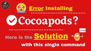 Error Installing Cocoapods  Fix Cocoapods Installation Error [upl. by Riehl]