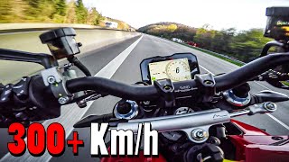 DUCATI Streetfighter V4 vs V2  Acceleration Top Speed 280 kmh Ride and Exhaust Sound [upl. by Eedya]