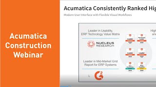 Acumatica  Construction Webinar [upl. by Inaj]