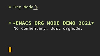 Emacs Org Mode Demo 2021 [upl. by Cavan540]