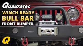 Quadratec Winch Ready Bull Bar Front Bumper for 9706 Jeep Wrangler TJ [upl. by Cull306]