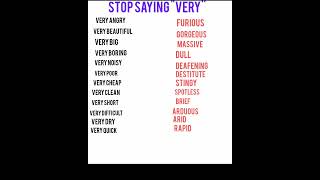 Stop saying quotvery use these alternatives to sound like a native learnenglish learnenglish [upl. by Roots]