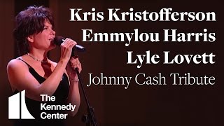 Kris Kristofferson Lyle Lovett Emmylou Harris Johnny Cash Tribute  1996 Kennedy Center Honors [upl. by Rehtaeh]