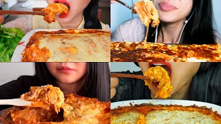 ASMR TOO MUCH CHEESE LASAGNA  mukbang compilation [upl. by Jeffcott]