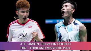 Lin Chun Yi 林俊易 vs Jia Heng Jason Teh  Badminton Thailand Masters 2024 [upl. by Oberheim]