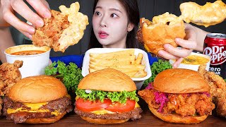 ASMR MUKBANG  미국맛 육즙콸콸 수제버거 🍔 맥앤치즈 amp 후라이드치킨 amp 칠리스튜 먹방 Super Juicy Burgers Mac N Cheese Chicken [upl. by Allbee]