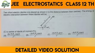 Two short electric dipoles are placed as shown  r is the distance between their centres   The ene [upl. by Estren280]