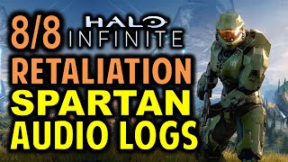 Retaliation Spartan Audio Logs All 8 Locations  Halo Infinite Collectibles Guide [upl. by Hehre807]