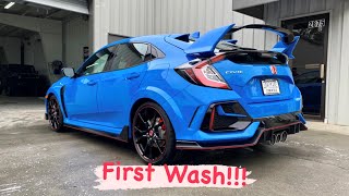 First Wash of my 2020 Honda Civic Type R FK8 Boost Blue [upl. by Gery]