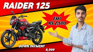 Raider 125 EMi Per Month 2500 TVS Raider 125 Down payment 8999 only [upl. by Kcirnek]