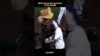 MLB mascot pies some in the face 😂mlb peaceandlove [upl. by Arlan]