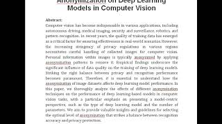 Balancing Privacy and Accuracy Exploring the Impact of Data Anonymization on Deep Learning Models i [upl. by Kirstyn]