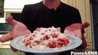 Eating Chickpeas with Orzo Pasta  Panos ASMR Greek Mukbang [upl. by Ykcor580]