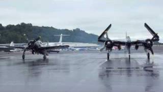 Grumman F8F Bearcat amp F7F Tigercat Startup Taxi and Takeoff at KBFI Seattle [upl. by Alegna]