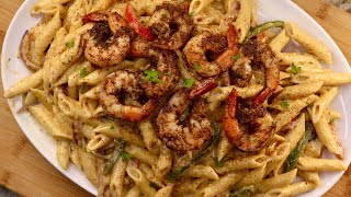 Jerk Shrimp Rasta Pasta Recipe  How To Make Shrimp Rasta Pasta [upl. by Irving]