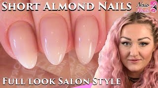 Salon Style Short Almond Shape Acrylic Nails Full Look  Naio Nails Tutorial [upl. by Leblanc]