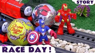 Fun Egg Racing With Captain America vs Iron Man TT4U [upl. by Llebyram341]