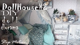 DIY Dollhouse2 How to make shabby chic room for doll Pullip Monster High Blythe [upl. by Eunice]