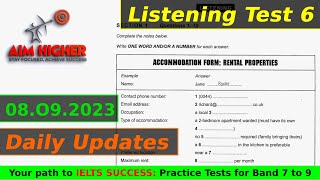 Listening Practice Test 6  Accommodation FormRental Properties ieltslistening ieltstest [upl. by Fishman]