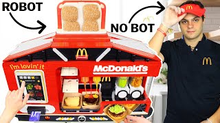 McDonalds Burger Cooking Custom LEGO Machine vs Man  Robot vs Worker [upl. by Rahas]