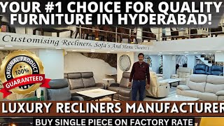 Exclusive Best Luxury Recliner Sofas Manufacturer Factory Outlet in Hyderabad Ali Recliners [upl. by Aihtnis]