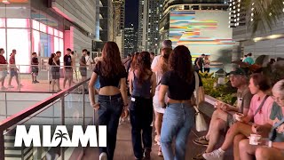 Night in Brickell City Center Miami Saturday June 2024 4k [upl. by Aube]