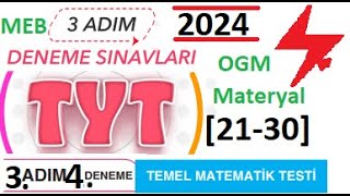 3 Adım Deneme Sınavları  TYT  3 Adım 4 Deneme  Matematik  Temel Matematik Testi  MEB  2024 [upl. by Honor]