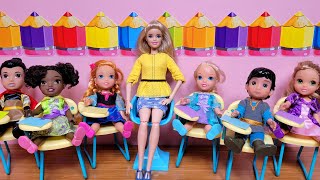 Elsa amp Anna toddlers at school  Barbie dolls  rhyme game [upl. by Kelila]