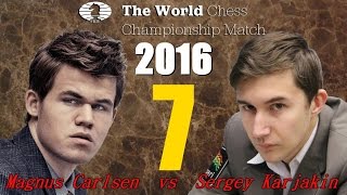 Partite Commentate di Scacchi 237  Karjakin vs Carlsen 7 Lappetito vien mangiando  2016 D27 [upl. by Held956]