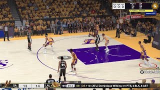 NBA 2K25 1st Playoff West 1R G1 LA Lakers vs San Antonio Spurs LeBron MVP [upl. by Nwahsyd]